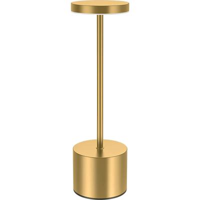 LED Tafellamp Draadloos Oplaadbaar - Brinton Zentor - Aanpasbare Lichtkleur 3000K-4000K-6500K - Spatwaterdicht IP44 - USB-C - Goud