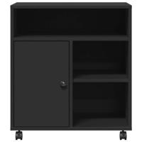 VidaXL Printerkastje met wielen 60x50x67 cm zwart - thumbnail