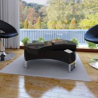 VidaXL Salontafel met aanpasbare vorm hoogglans zwart - thumbnail