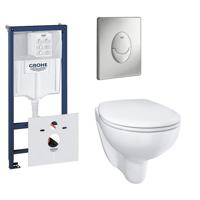 GROHE Bau keramiek toiletset met spoelrandloos en diepspoel inclusief inbouwreservoir en bedieningspaneel wit 0729121/0729205/sw205846/ - thumbnail