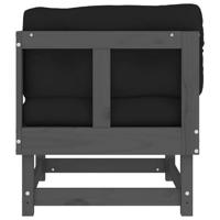 Hoekbanken 2 st met kussens massief grenenhout grijs - thumbnail