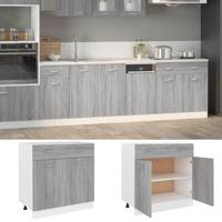 Onderkast met lade Lyon 80x46x81,5 cm bewerkt hout grijs sonoma - thumbnail