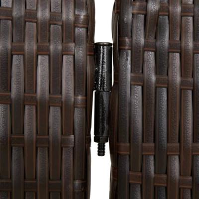 Kamerscherm 3 panelen poly rattan bruin