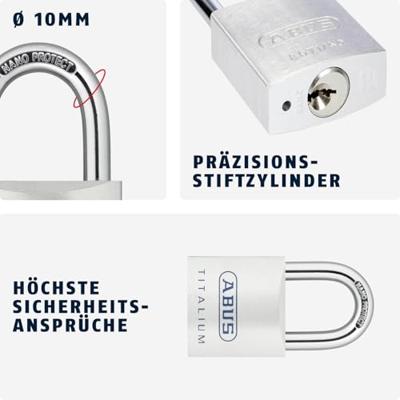ABUS Hangslot 80Ti/50 B/Dfnli - 80TI/50 B/DFNLI - 80TI/50 B/DFNLI