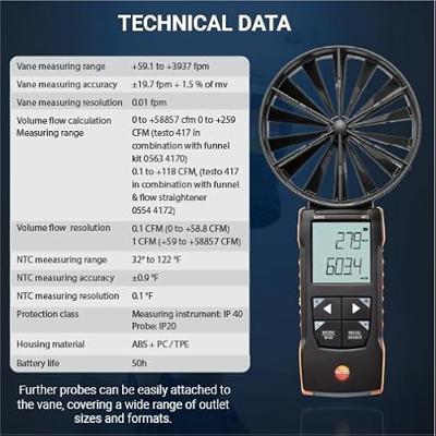 testo 417 Windmeter 0.3 tot 20 m/s