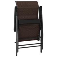 Tuinstoelen 8 st inklapbaar poly rattan bruin - thumbnail
