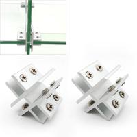 2 stks cross-type aluminiumlegering glas combinatie klem kabinet partitie Fixing clip gecliped 8-10mm - thumbnail