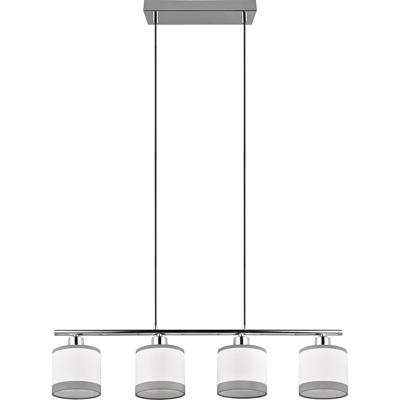 LED Hanglamp Chroom - 4x E14 Fitting - Moderne Rechthoekige Design