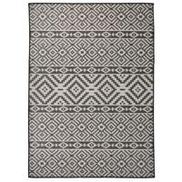 Buitenkleed met patroon platgeweven 200x280 cm zwart - thumbnail