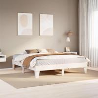 Bedframe zonder matras massief grenenhout wit 200x200 cm - thumbnail