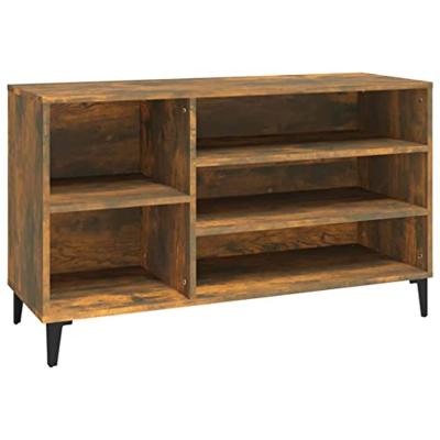 VidaXL Schoenenkast 102x36x60 cm bewerkt hout gerookt eikenkleurig VidaXL Schoenenkast 102x36x60 cm bewerkt hout gerookt eikenkleurig