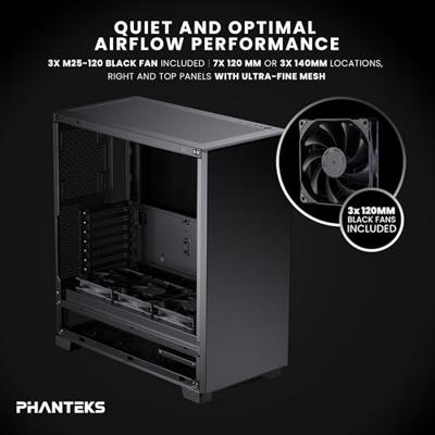 Phanteks PH-XT523PSC_BK01 Midi-tower Behuizing, PC-behuizing, Gaming-behuizing Zwart Phanteks PH-XT523PSC_BK01 Midi-tower Behuizing, PC-behuizing, Gaming-behuizing Zwart