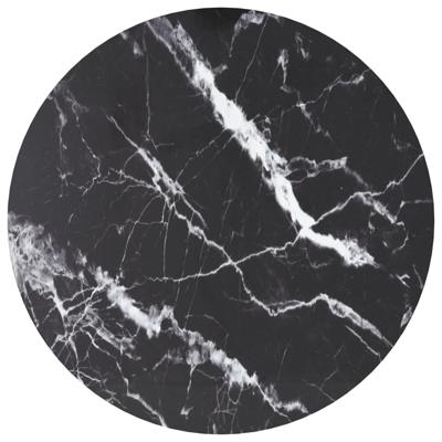 VidaXL Tafelblad ø50x0,8 cm gehard glas met marmeren design zwart
