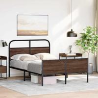 Bedframe zonder matras bewerkt hout bruin eikenkleur 120x190 cm - thumbnail