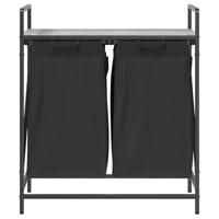 Wasmand 2 vakken met plank grijs sonoma eiken - thumbnail