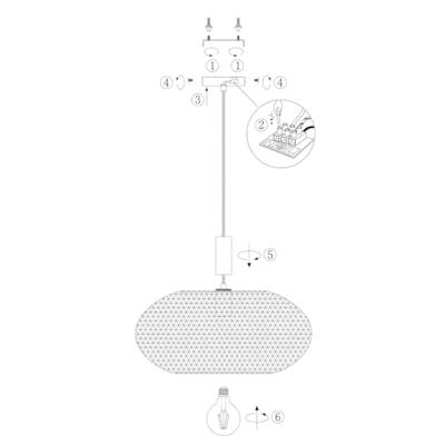 Steinhauer Zwarte hanglampCloud Ø 50cm - 3331ZW