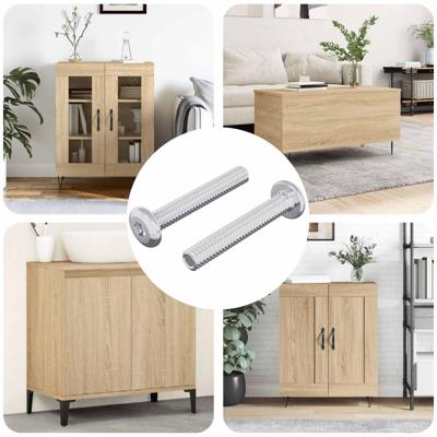 VidaXL Slotschroef effen 2 pcs zilver m6 x 35 mm staal