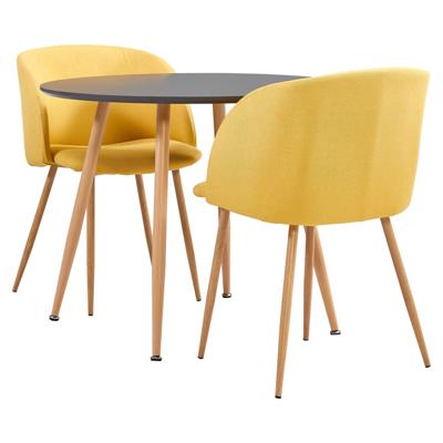 vidaXL 3-delige Eethoek stof geel vidaXL 3-delige Eethoek stof geel