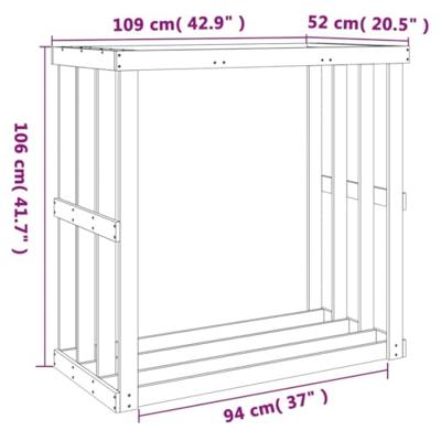VidaXL Houtblokhouder 108x52x106 cm massief grenenhout wasbruin