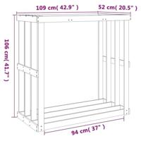 VidaXL Houtblokhouder 108x52x106 cm massief grenenhout wasbruin - thumbnail