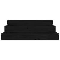 Plantenbak 78x78x27 cm massief grenenhout zwart - thumbnail