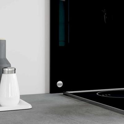 VidaXL Spatscherm keuken 90x50 cm gehard glas zwart