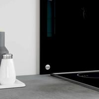 VidaXL Spatscherm keuken 90x50 cm gehard glas zwart - thumbnail