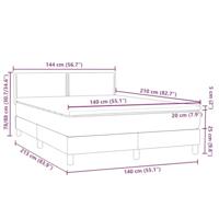 Boxspring met matras fluweel lichtgrijs 140x210 cm - thumbnail