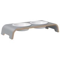 dogBar® Honden voerbar Wooden, grey, Maat: S-Large - thumbnail