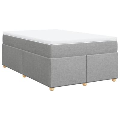 Boxspring met matras stof lichtgrijs 140x190 cm