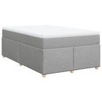Boxspring met matras stof lichtgrijs 140x190 cm - thumbnail