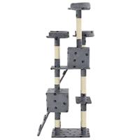Kattenkrabpaal met sisal krabpalen 170 cm pootafdrukken grijs - thumbnail