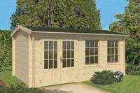 Tuindeco Justine Blokhut 500x250 cm 40 mm vuren blank- Zadeldak- Onbehandeld vurenhout- Tuindeco - thumbnail