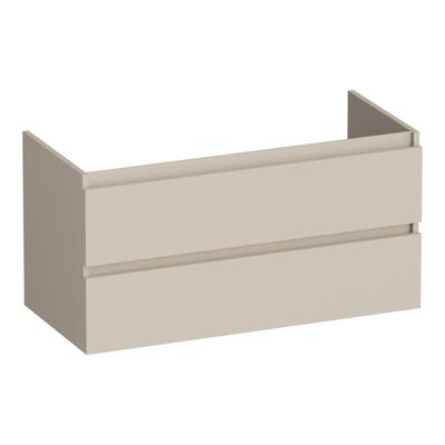 Brauer Joy - Onderkast - 100 cm - met 2 Softclose Lades Greeploos en 1 Sifon Uitsparing - Mat Beige