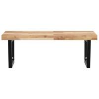 Badkamer wandschap staal en massief acaciahout - thumbnail