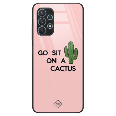 Samsung Galaxy A32 5G glazen hardcase - Go sit on a cactus Samsung Galaxy A32 5G glazen hardcase - Go sit on a cactus