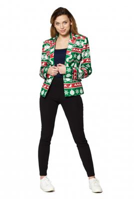 Groene Noordpool Kerst Blazer dames