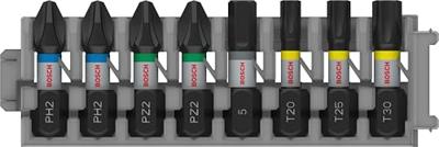 Bosch Accessoires PRO Impact schroefbitset | PH2 (x2); PZ2 (x2); H5; T20; T25; T30 | 25 mm | 8 stuks - 2608521U62 Bosch Accessoires PRO Impact schroefbitset | PH2 (x2); PZ2 (x2); H5; T20; T25; T30 | 25 mm | 8 stuks - 2608521U62