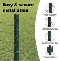 VidaXL Hek met paal groen 1,2 x 10 m staal en pvc - thumbnail