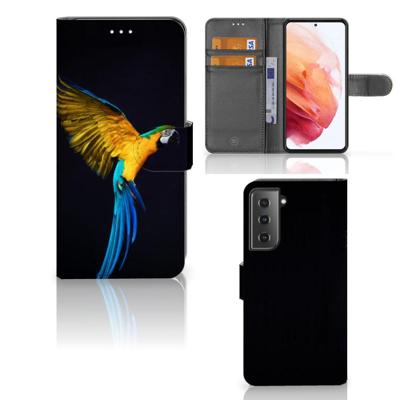 Samsung Galaxy S21 | Telefoonhoesje | Met pasjeshouder | Papegaai
