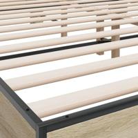 Bedframe bewerkt hout metaal sonoma eikenkleurig 200x200 cm - thumbnail