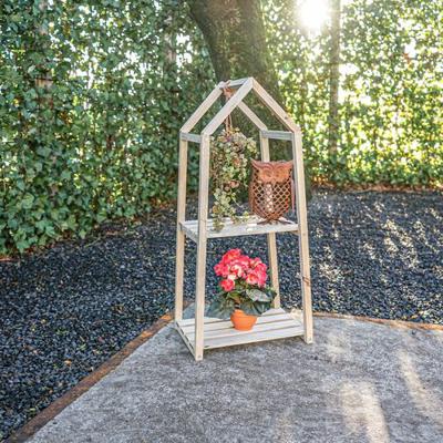 Etagere 2 Lagen 76 Cm Naturel hout