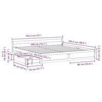 Bedframe zonder matras massief grenenhout wit 180x200 cm - thumbnail