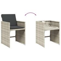 13-delige Tuinset met kussens poly rattan lichtgrijs - thumbnail