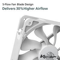 Akasa Viper Computer behuizing Ventilator 12 cm Wit 3 stuk(s) - thumbnail