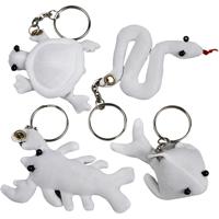 Creativ Company dieren sleutelhangers van textiel, 4st. - thumbnail