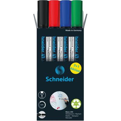 Schneider Schreibgeräte Whiteboard-Marker Maxx 290 4er Etui sortiert, 3+1 Aktion 129084 Whiteboardmarker 4 stuk(s)