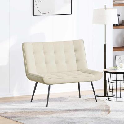 Bankje 110x74x84 cm fluweel crmekleurig Bankje 110x74x84 cm fluweel crmekleurig