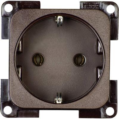 inprojal elektrosysteme 102563 Wandcontactdoos met randaarde Inzetstuk Bruin 1 stuk(s)