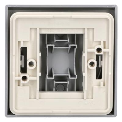 Busch-Jaeger 2CKA001731A1963 Uitschakelaar, Wisselschakelaar, Kruisschakelaar, Knop Afdekking Allweather 44 (IP44) Aluminium, Witaluminium (RAL 9006) 1 stuk(s)